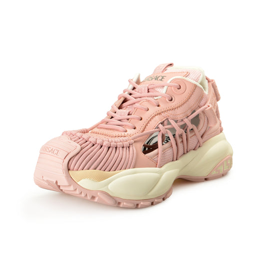 Versace Women's Pink MERCURY M_VS_01 Leather Sneakers Shoes US 7 IT 37