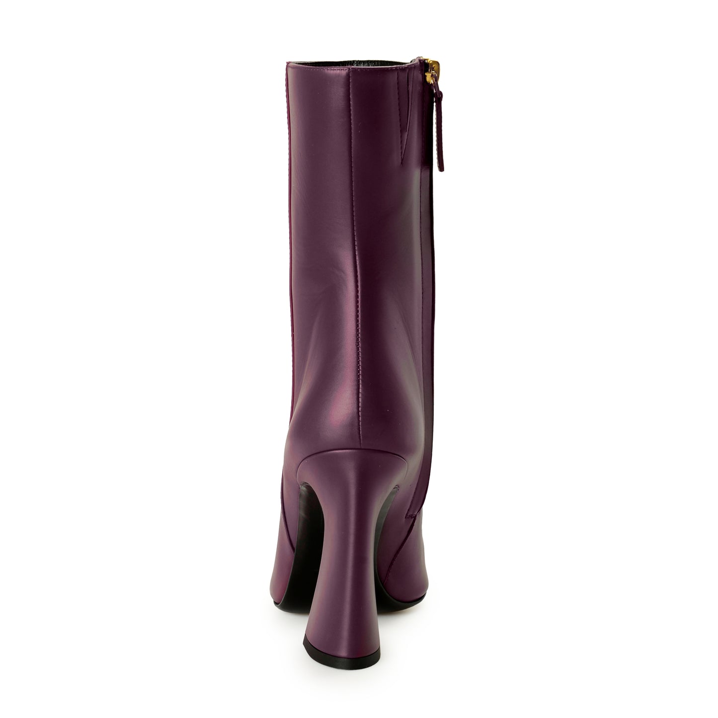 Versace Women's Plum Purple 100% Leather Heeled Booties Shoes US 11 IT 41