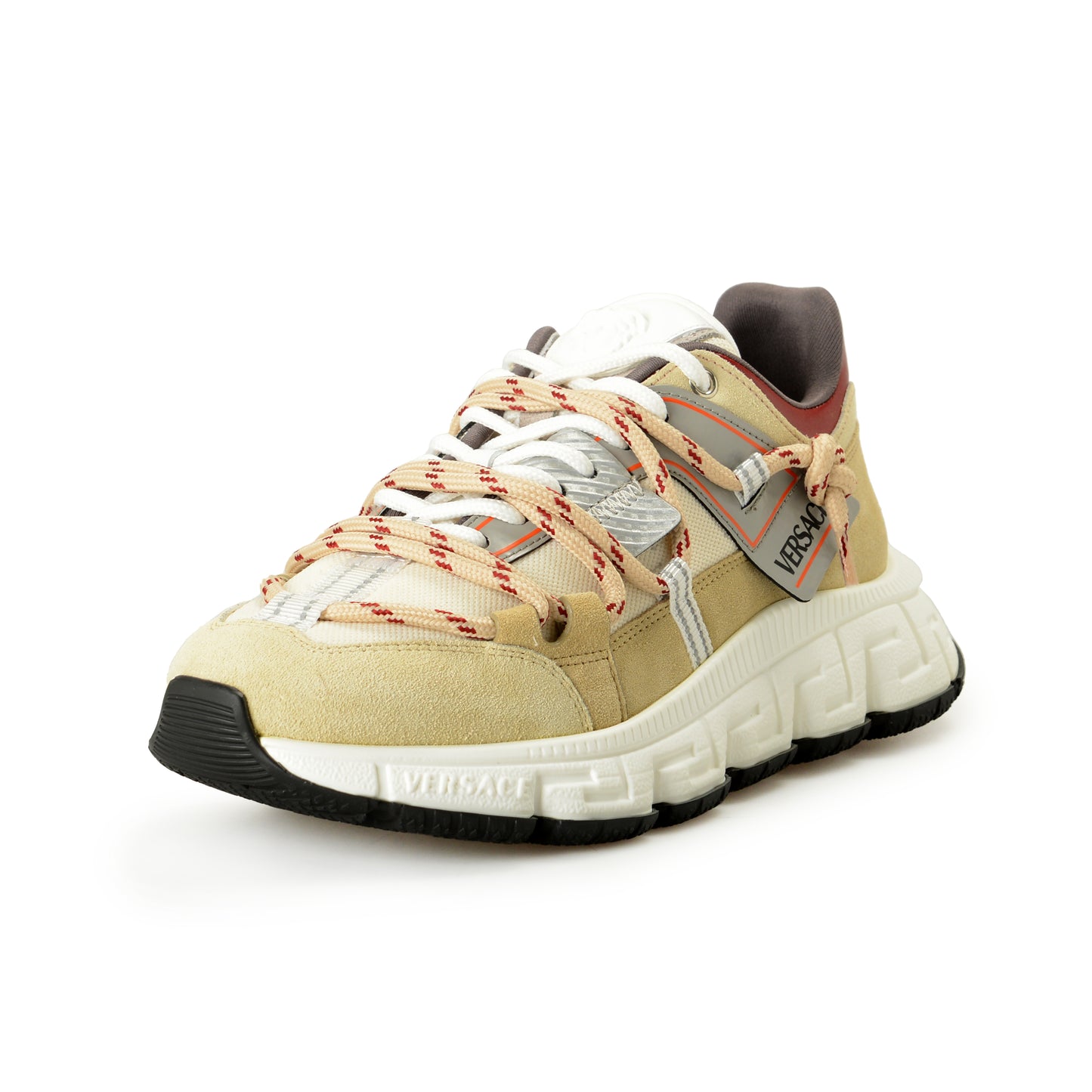 Versace Women's Suede & Leather White Medusa Head Sneakers Shoes US 8 IT 38