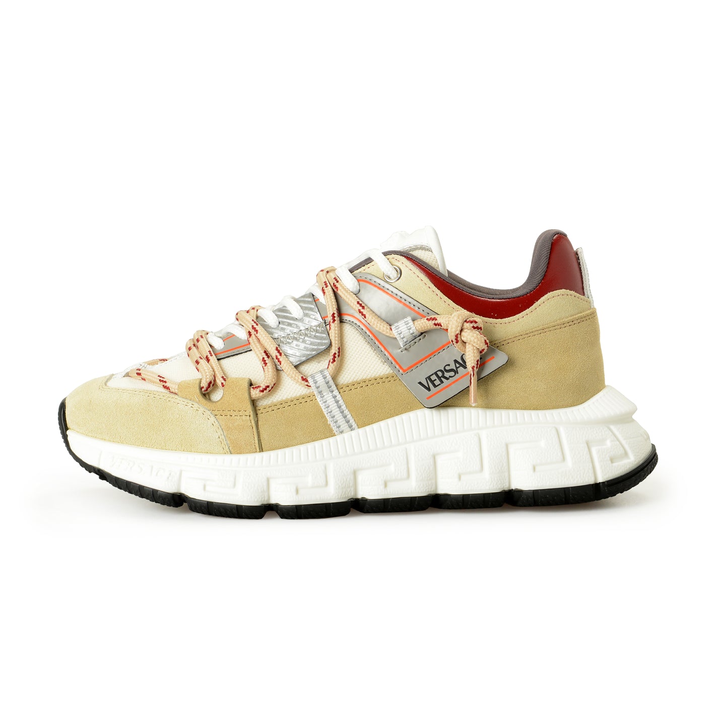 Versace Women's Suede & Leather White Medusa Head Sneakers Shoes US 8 IT 38