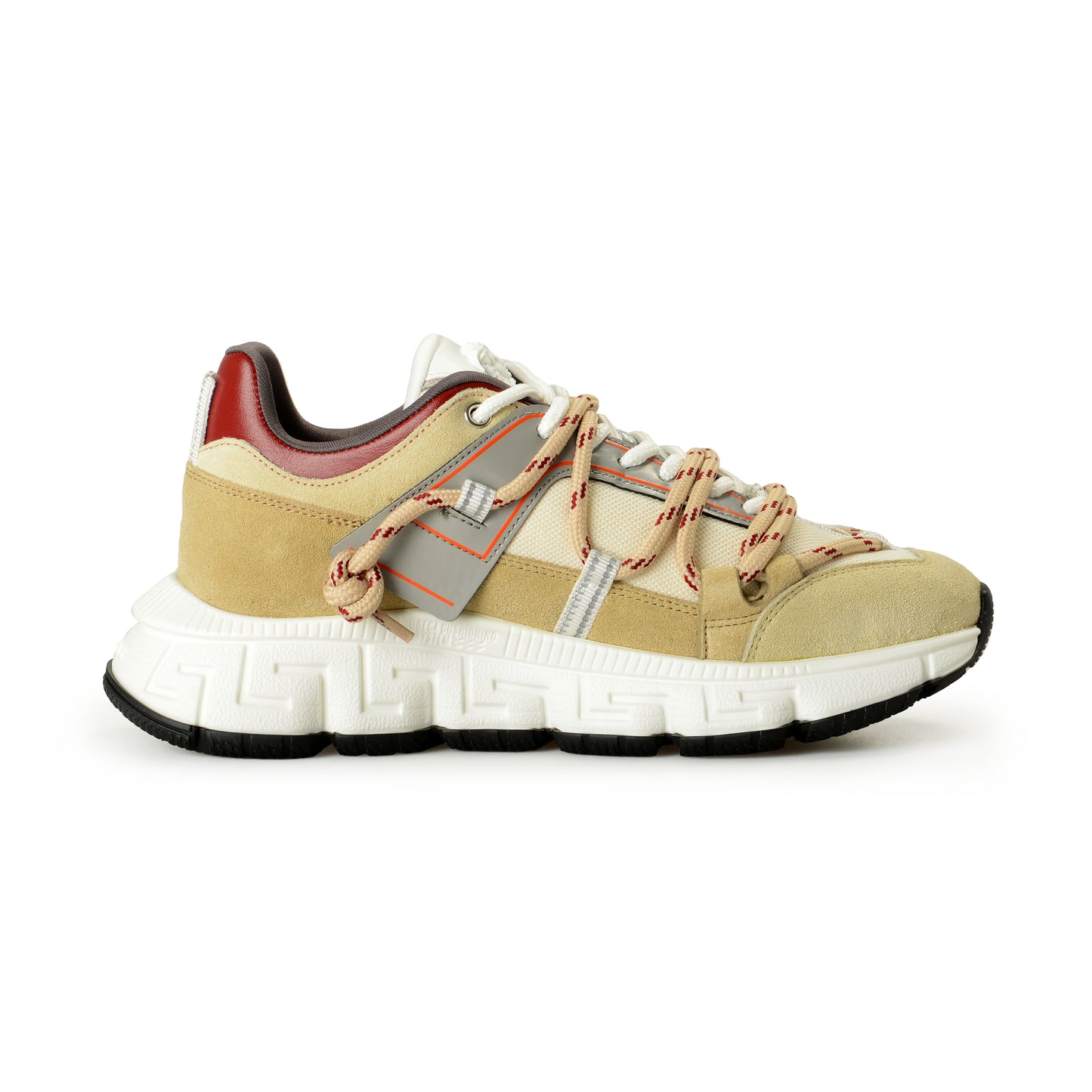 Versace Women's Suede & Leather White Medusa Head Sneakers Shoes US 8 IT 38