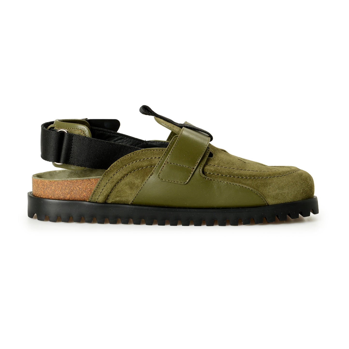Versace Men's Olive Green Suede & Leather Sandals Shoes US 9 IT 42