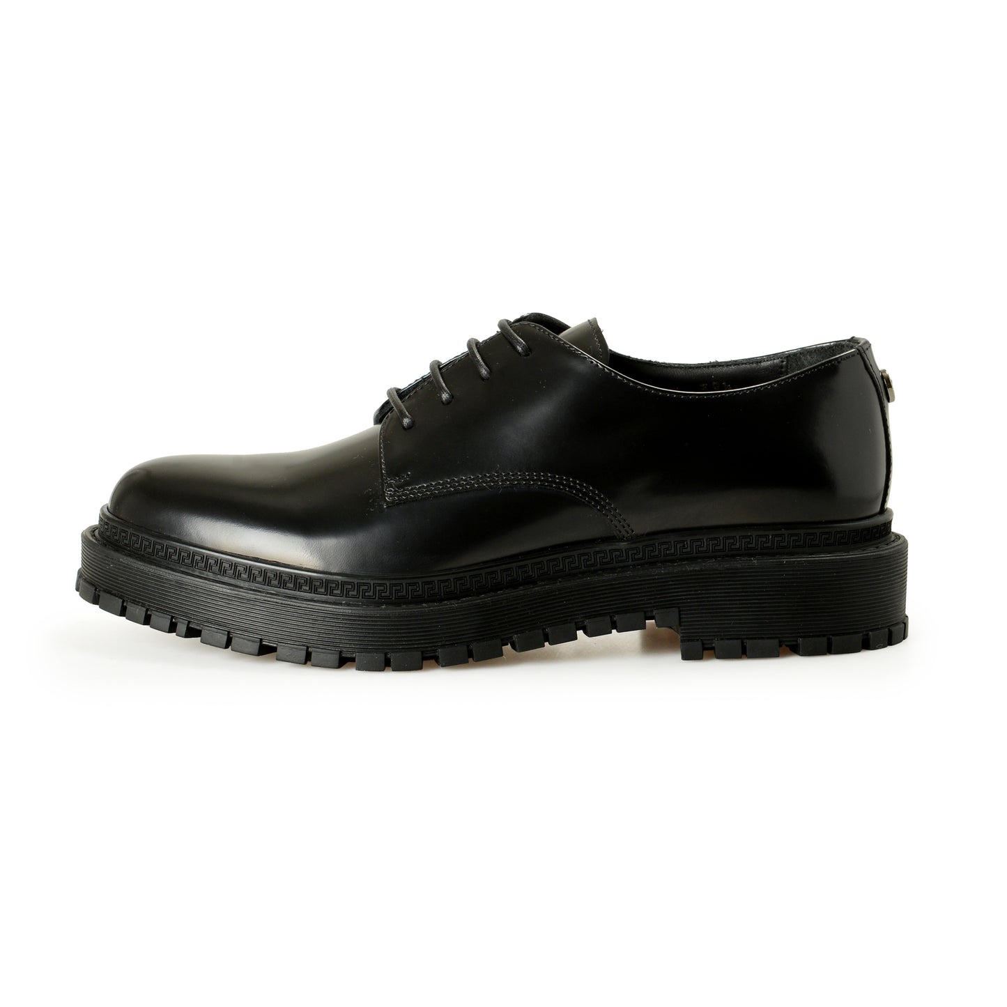 Versace Women's Black Polished Leather Oxfords Shoes US 9.5 IT 39.5