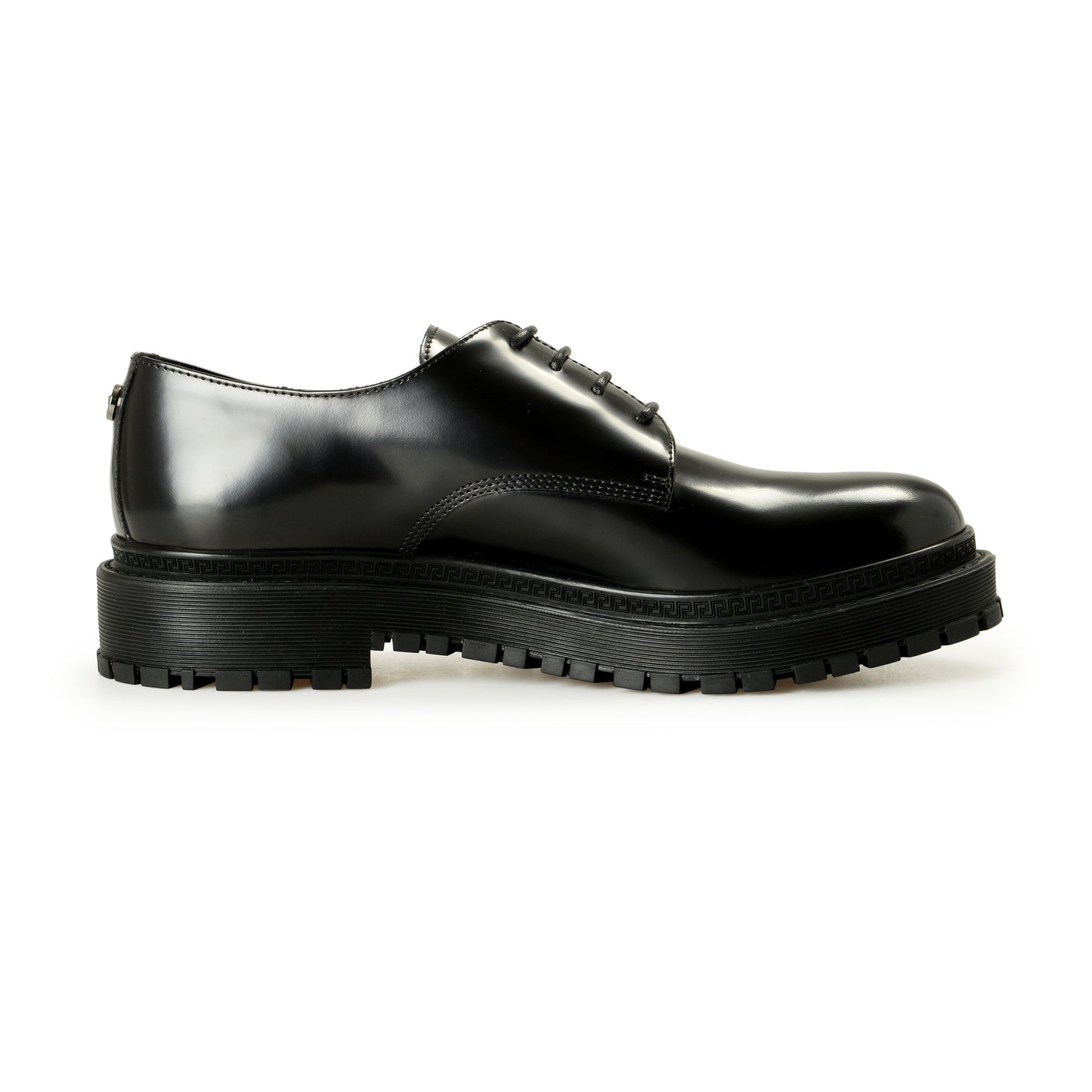 Versace Women's Black Polished Leather Oxfords Shoes US 9.5 IT 39.5