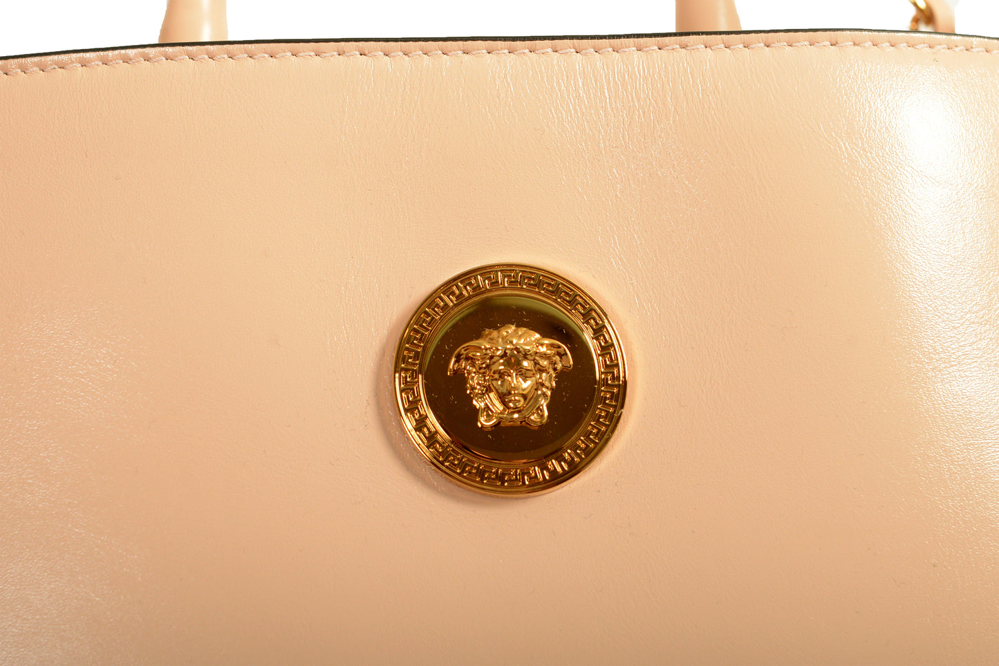 Versace 100% Leather Gold Medusa Logo Tote Handbag Shoulder Bag