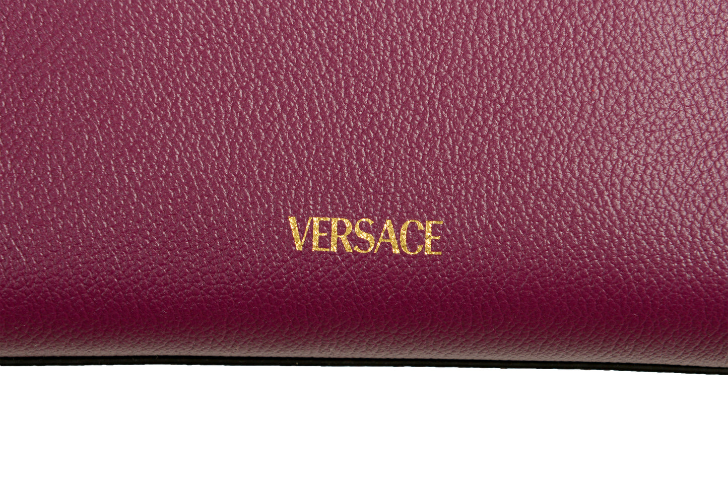 Versace Grained Leather & Suede Gold Medusa Mini Tote Handbag Shoulder Bag