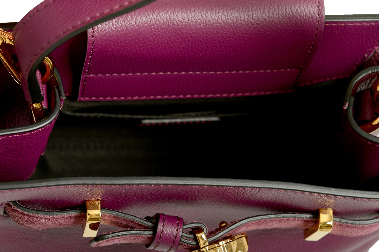 Versace Grained Leather & Suede Gold Medusa Mini Tote Handbag Shoulder Bag