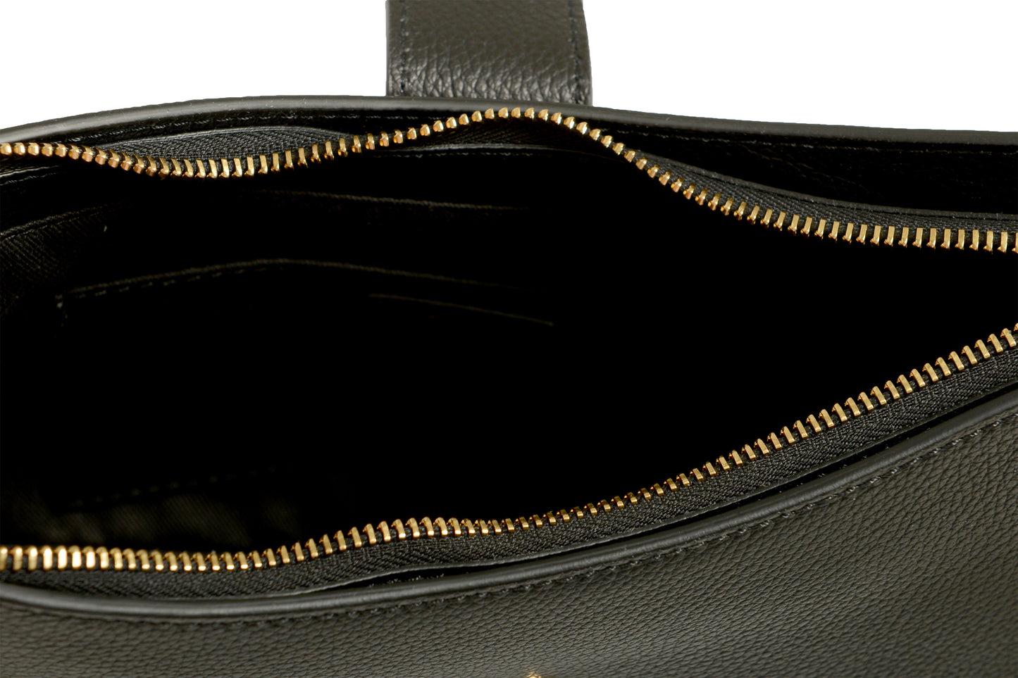 Versace Black Grained Leather Gold V-Logo Small Handbag Shoulder Bag