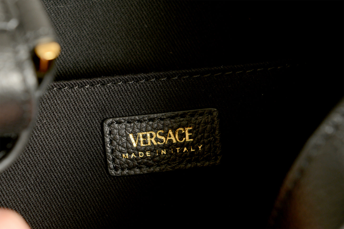 Versace Women's 100% Grainy Leather V-Logo Hobo Handbag Shoulder Bag