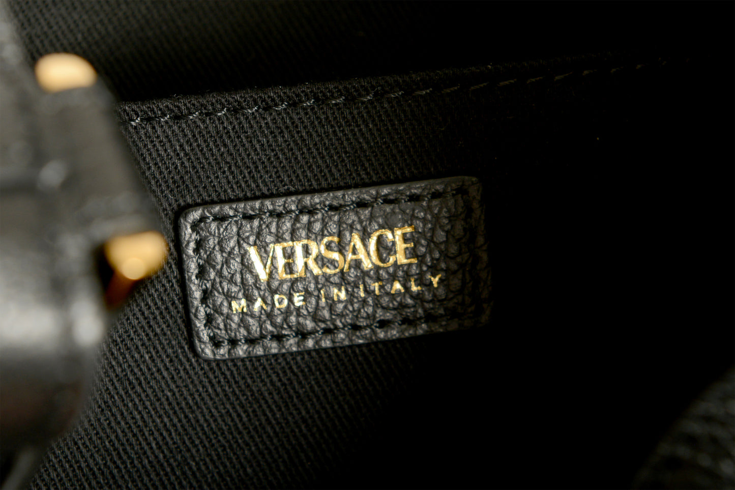 Versace Women's 100% Grainy Leather V-Logo Hobo Handbag Shoulder Bag