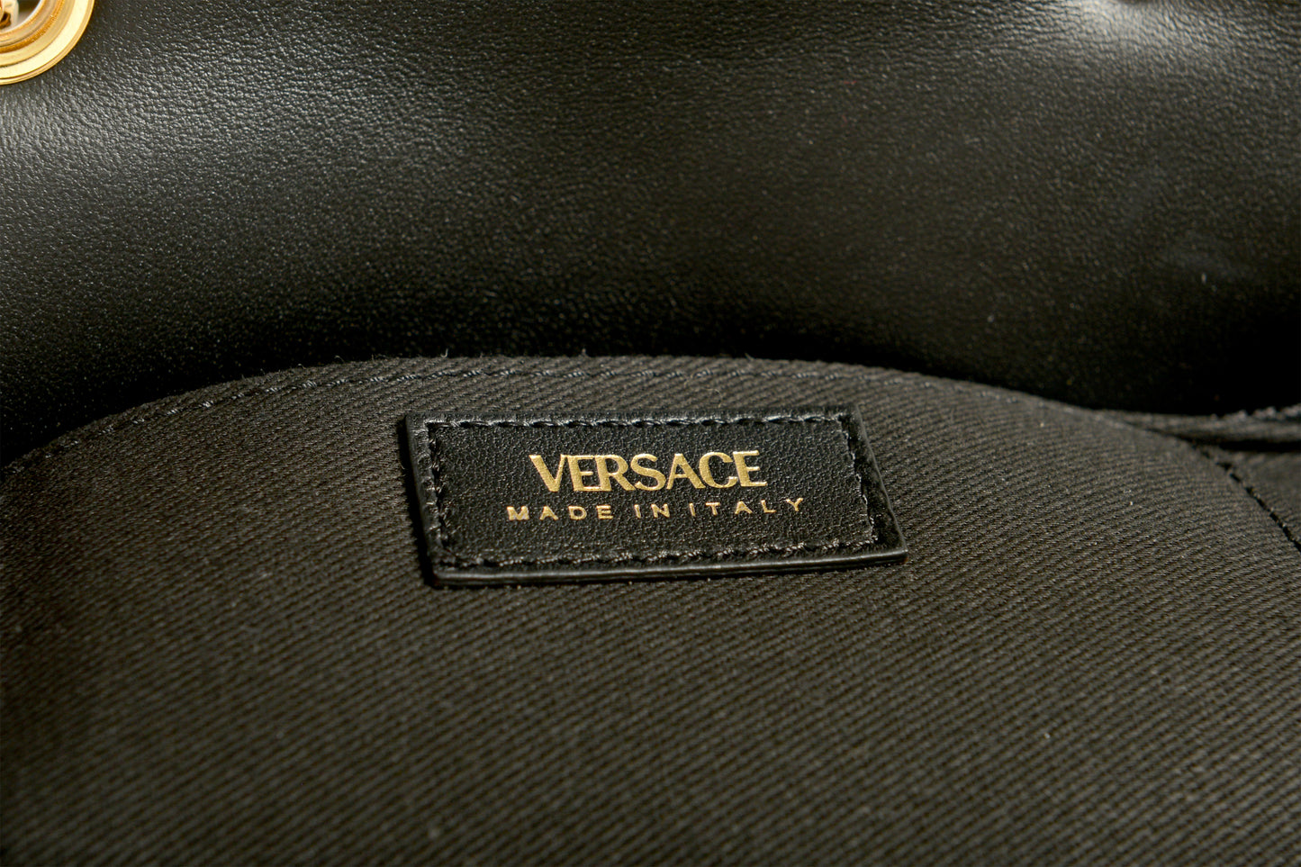 Versace Women's Small 100% Wool Gold Medusa Quilted Handbag Shoulder Bag
