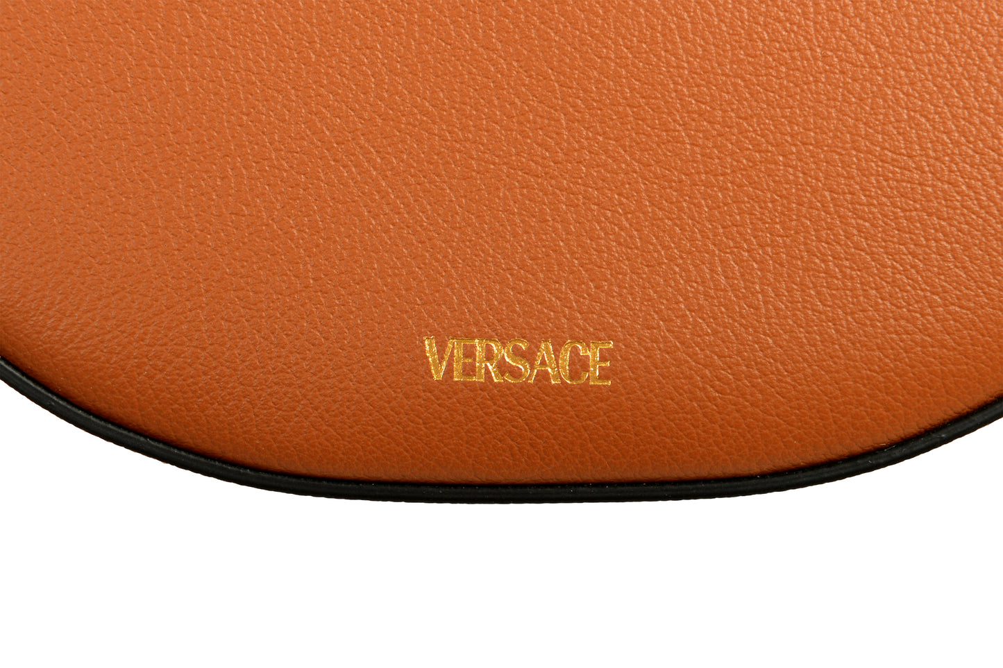 Versace Women's Grainy Leather Gold Medusa Half Moon Handbag Shoulder Bag