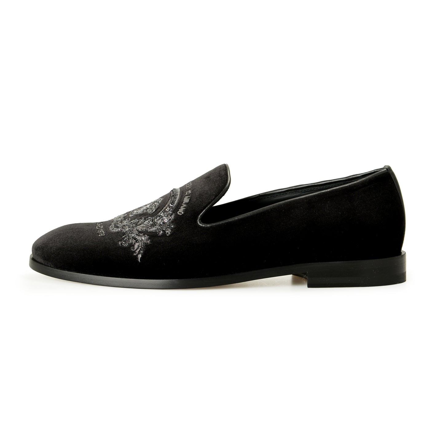 Versace Men's Velvet Embroidered Slippers Loafers Shoes US 7 IT 40