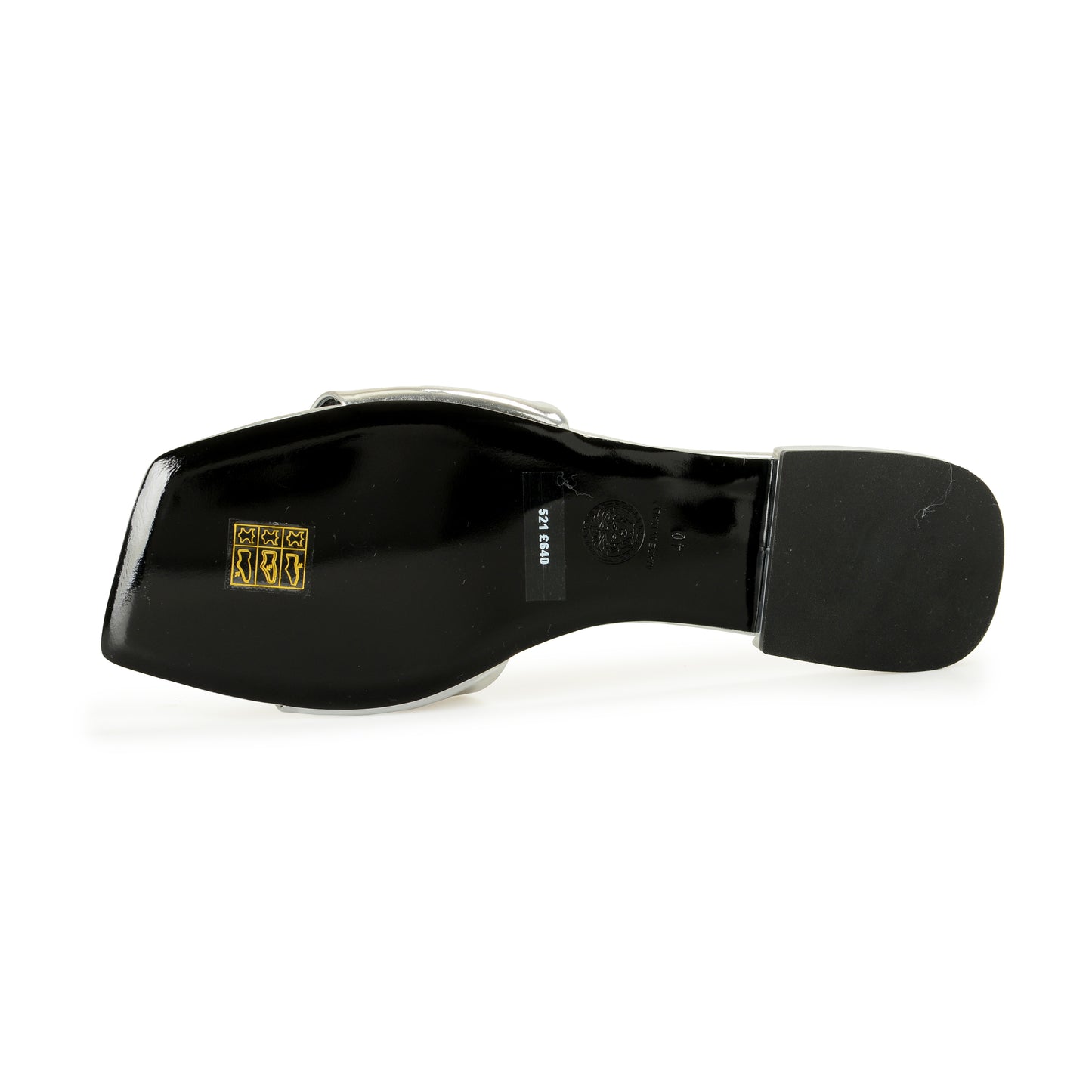 Versace Women's Patent Leather Logo Sandals Flip Flop Mules Shoes US 7 IT 37