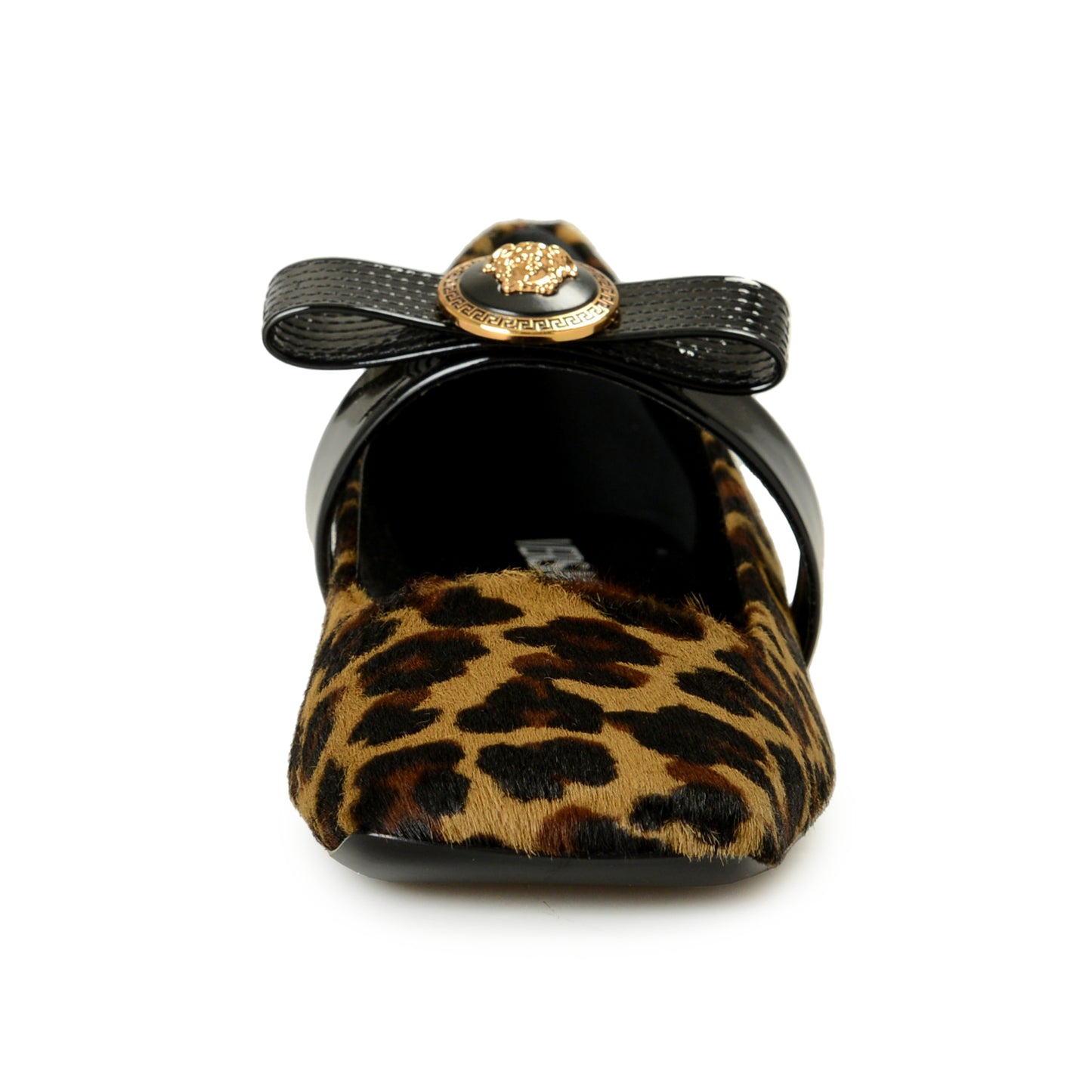 Versace Women's Pony Hair Leather Gold Medusa Ballets Flat Shoes US 9.5 IT 39.5