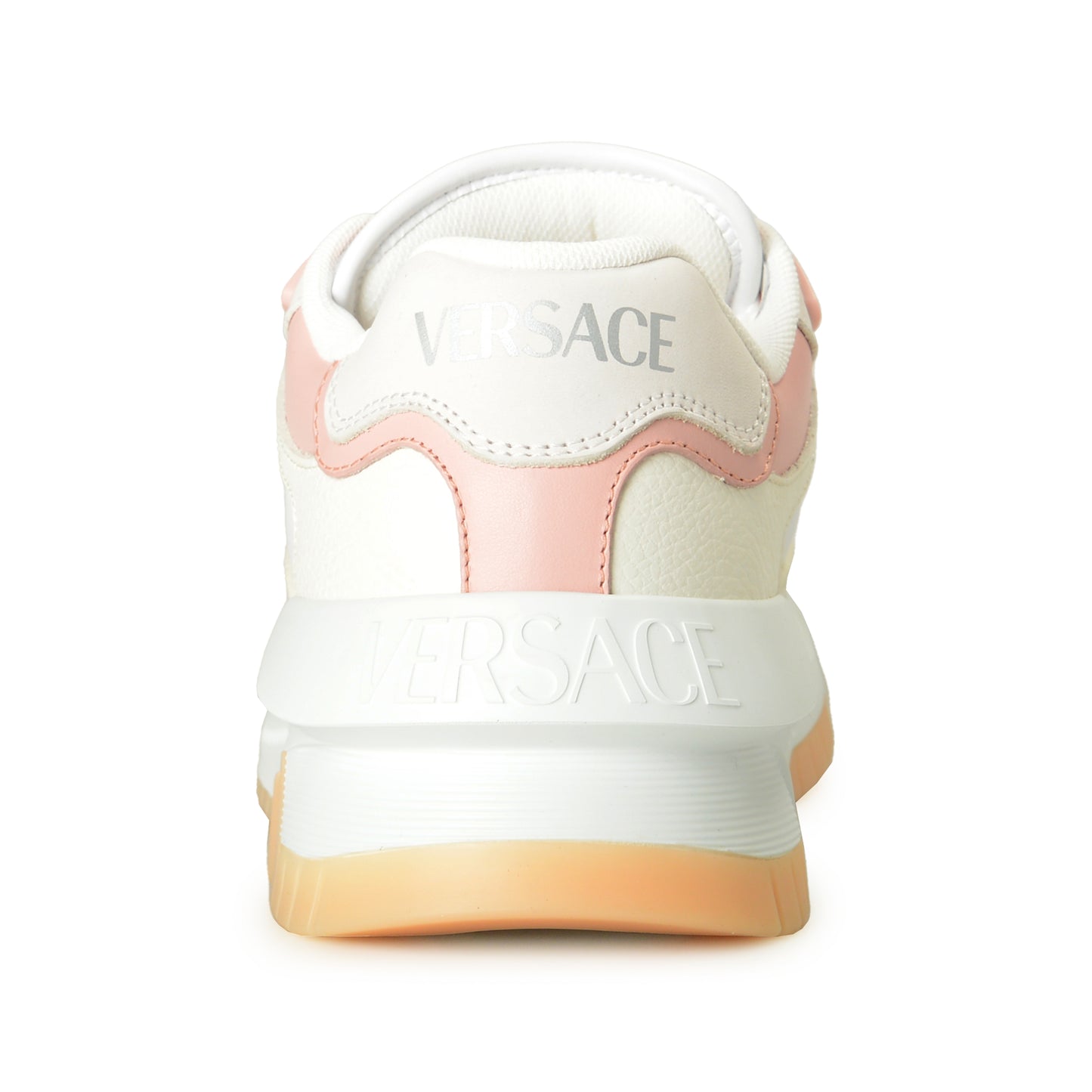 Versace Women's Leather & Suede White/Pink Sneakers Shoes US 9.5 IT 39.5
