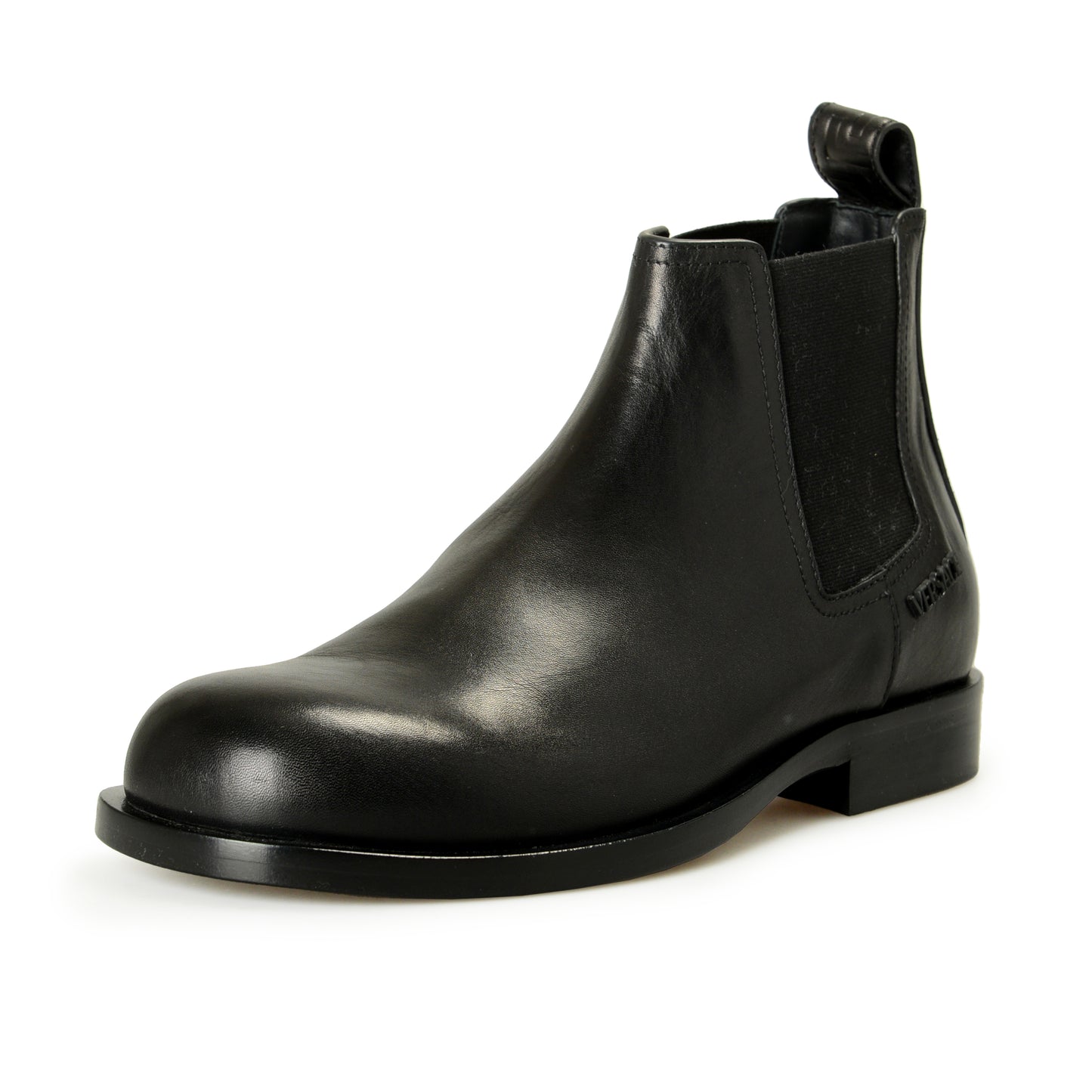 Versace Men's Black Leather Chelsea Boots Shoes US 7 IT 40