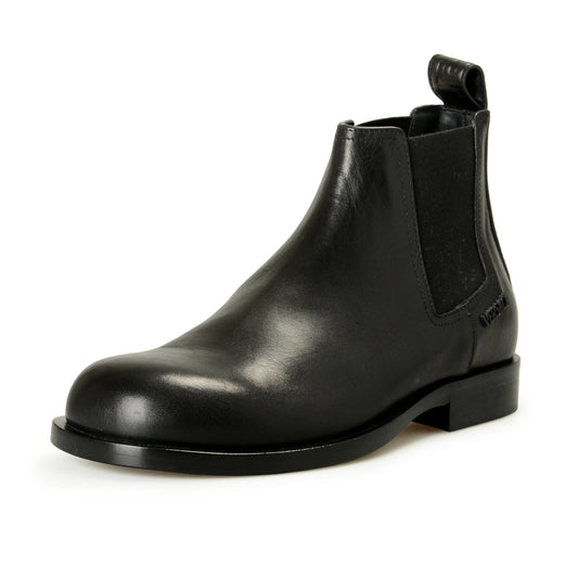 Versace Men's Black Leather Chelsea Boots Shoes US 7 IT 40