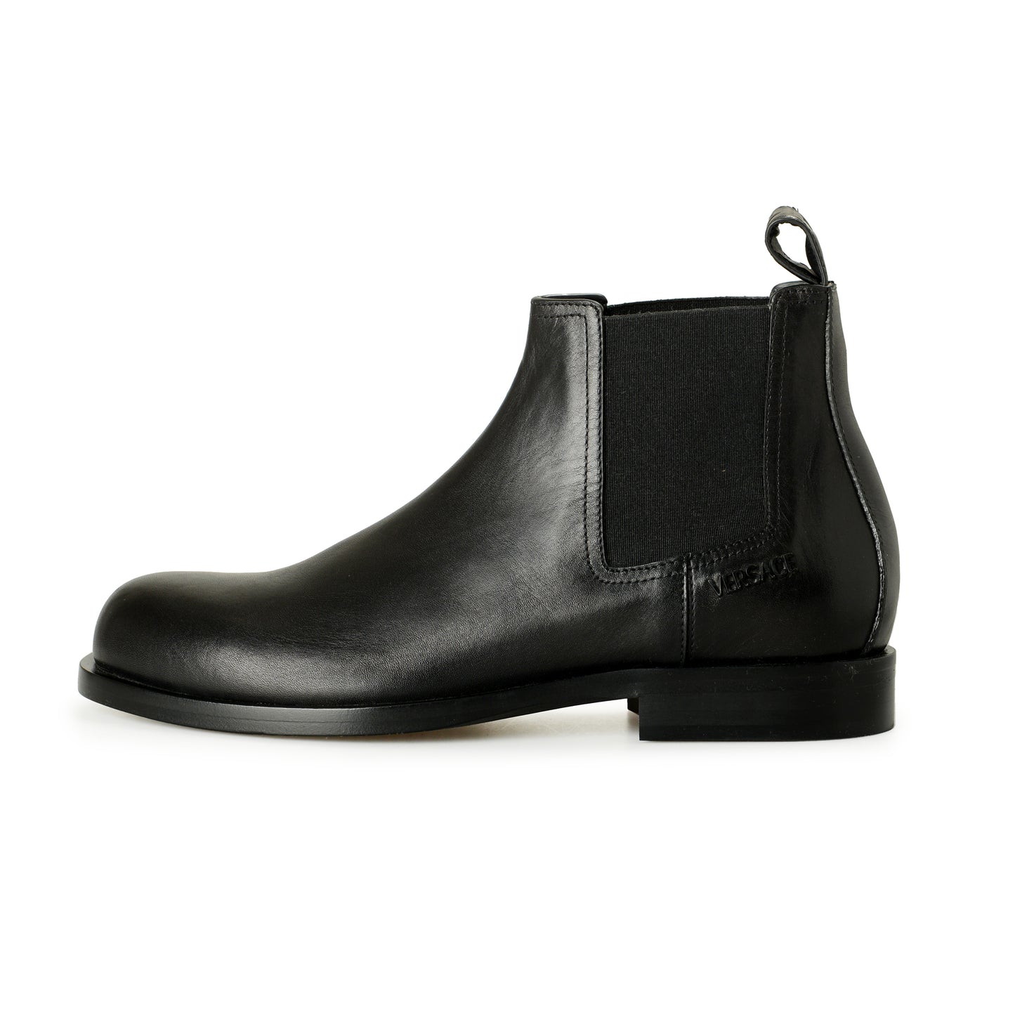Versace Men's Black Leather Chelsea Boots Shoes US 7 IT 40