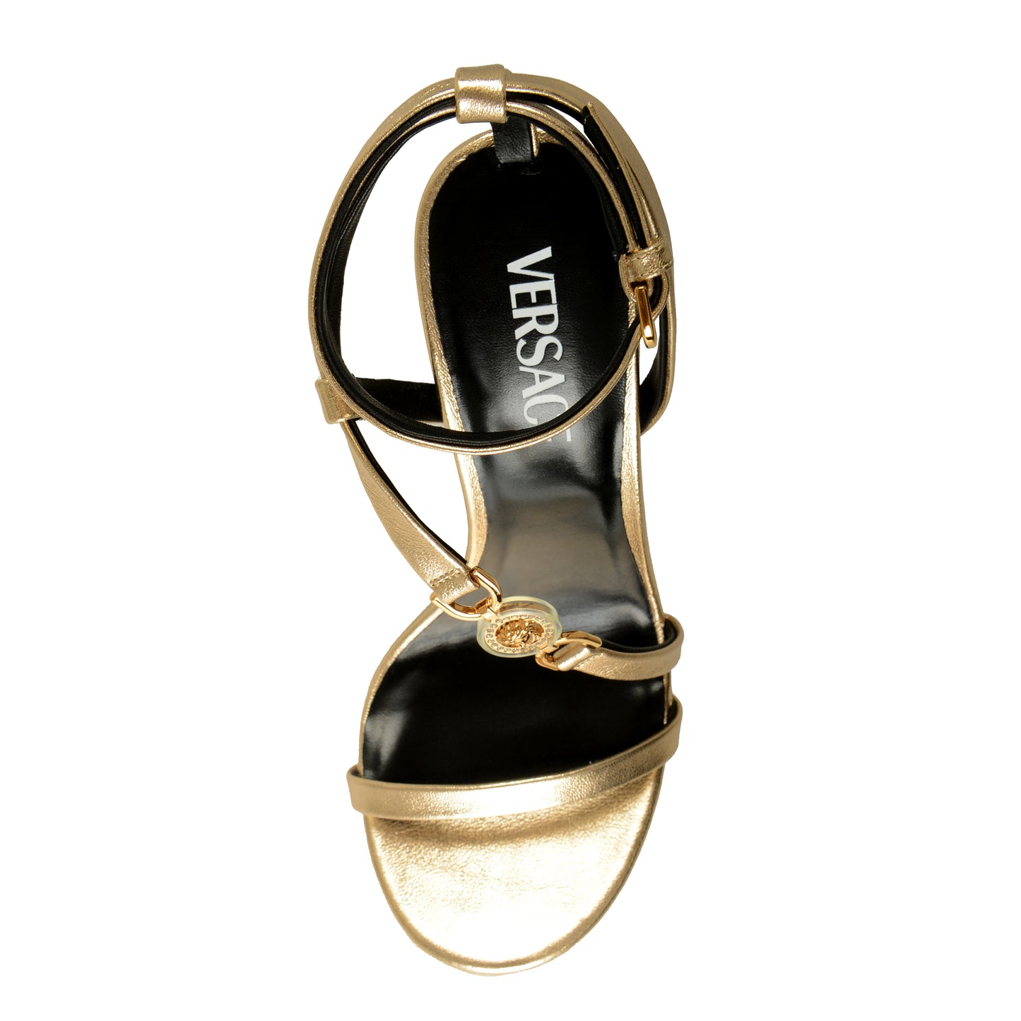 Versace Women's Leather Medusa Logo Heeled Platform Pumps Shoes US 8 IT 38