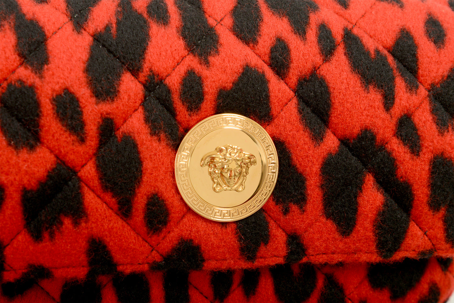 Versace Women's Small 100% Wool Gold Medusa Quilted Handbag Shoulder Bag