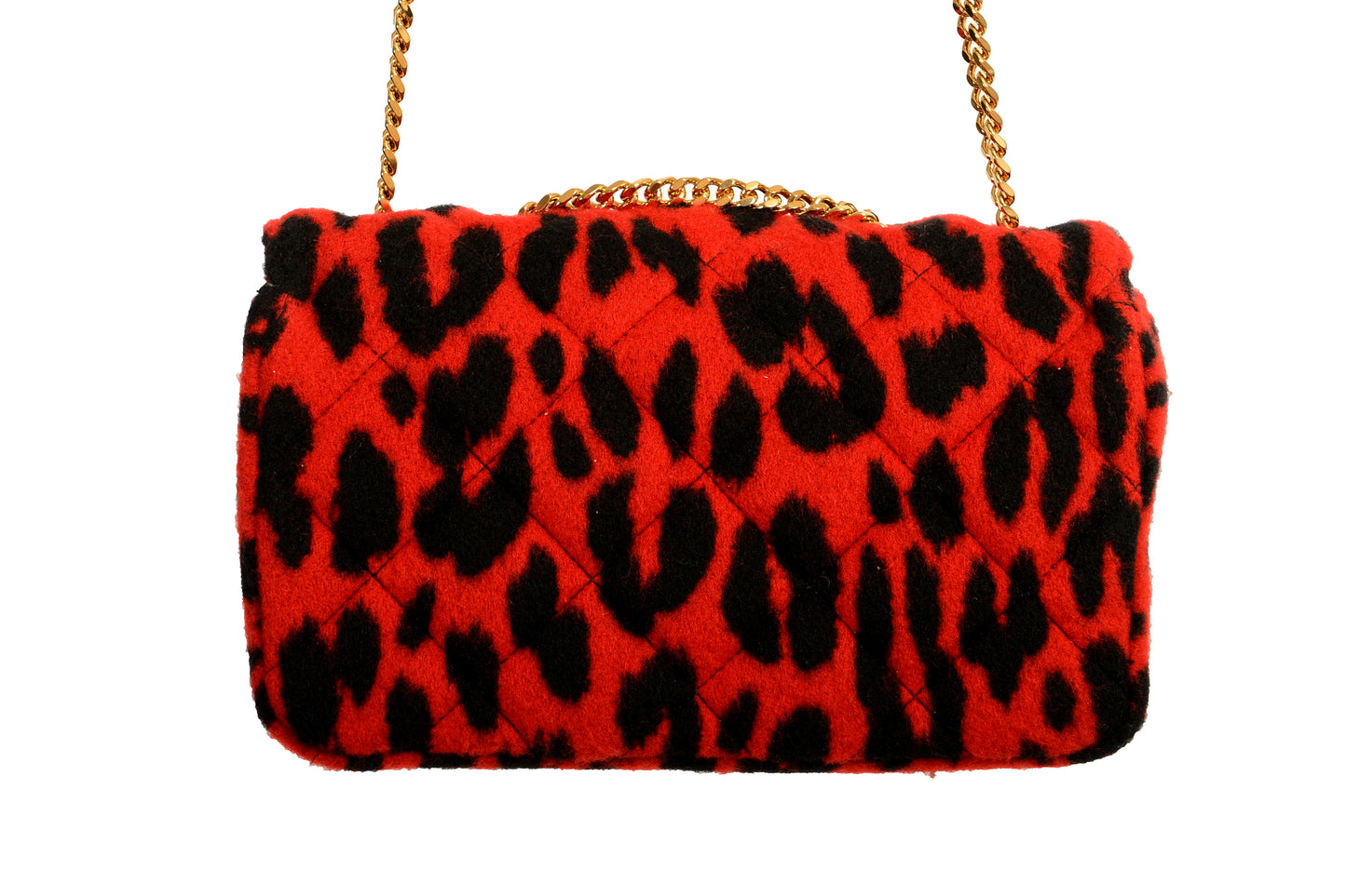 Versace Women's Small 100% Wool Gold Medusa Quilted Handbag Shoulder Bag