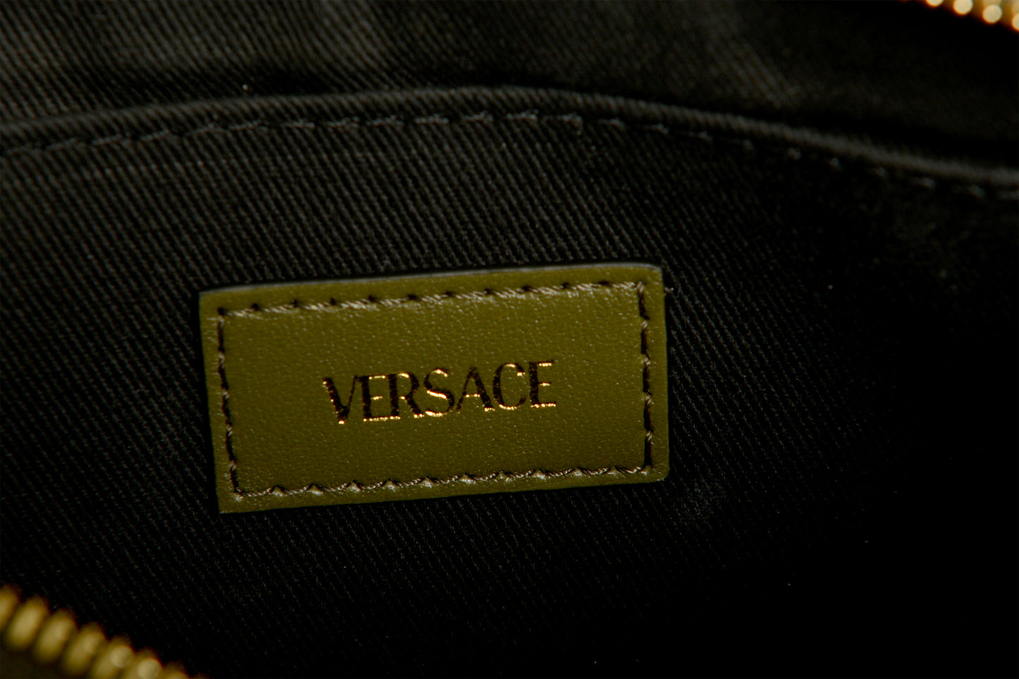 Versace Women's Leather Gold Medusa Quilted Half Moon Chain Handbag Shoulder Bag