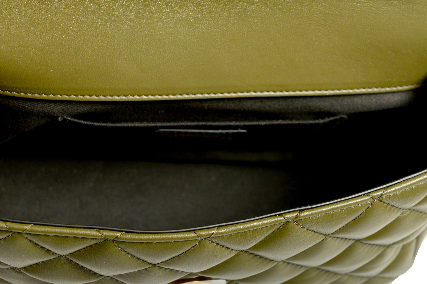 Versace Women's Olive Leather Gold Medusa Quilted Small Handbag Shoulder Bag
