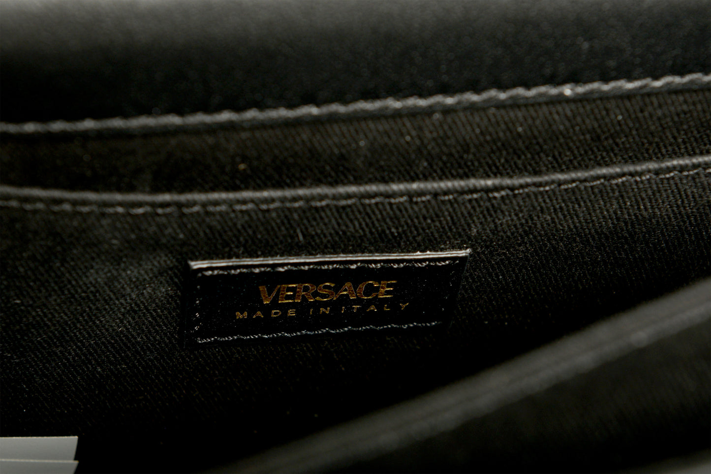 Versace Black 100%Leather SnakeSkin Print Gold Medusa Chain Handbag Shoulder Bag