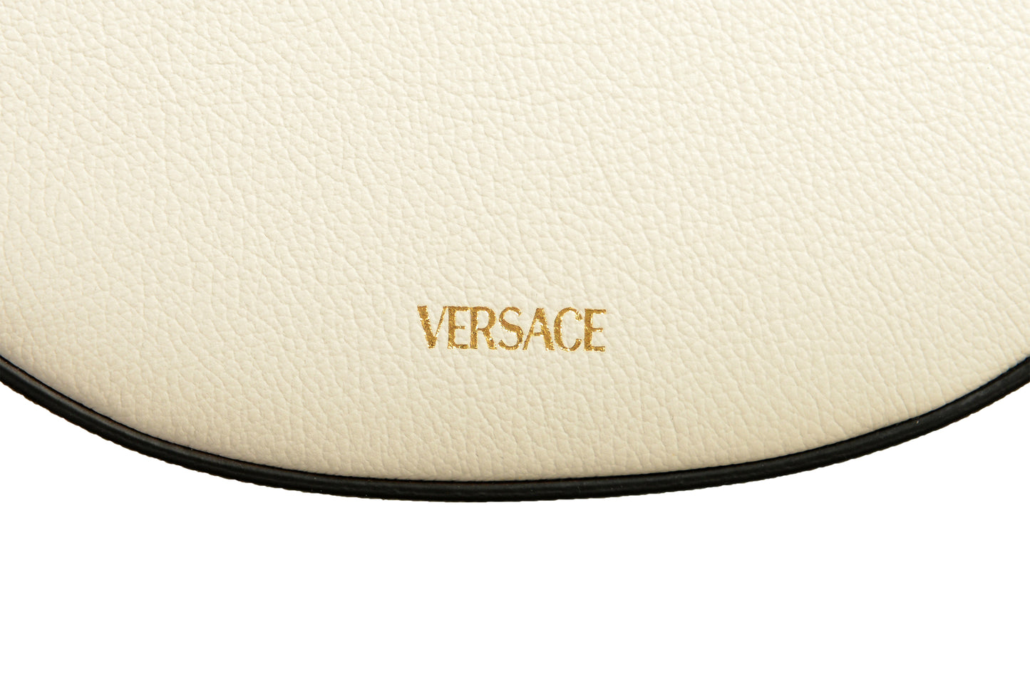 Versace Women's Grainy Leather Gold Medusa Half Moon Handbag Shoulder Bag