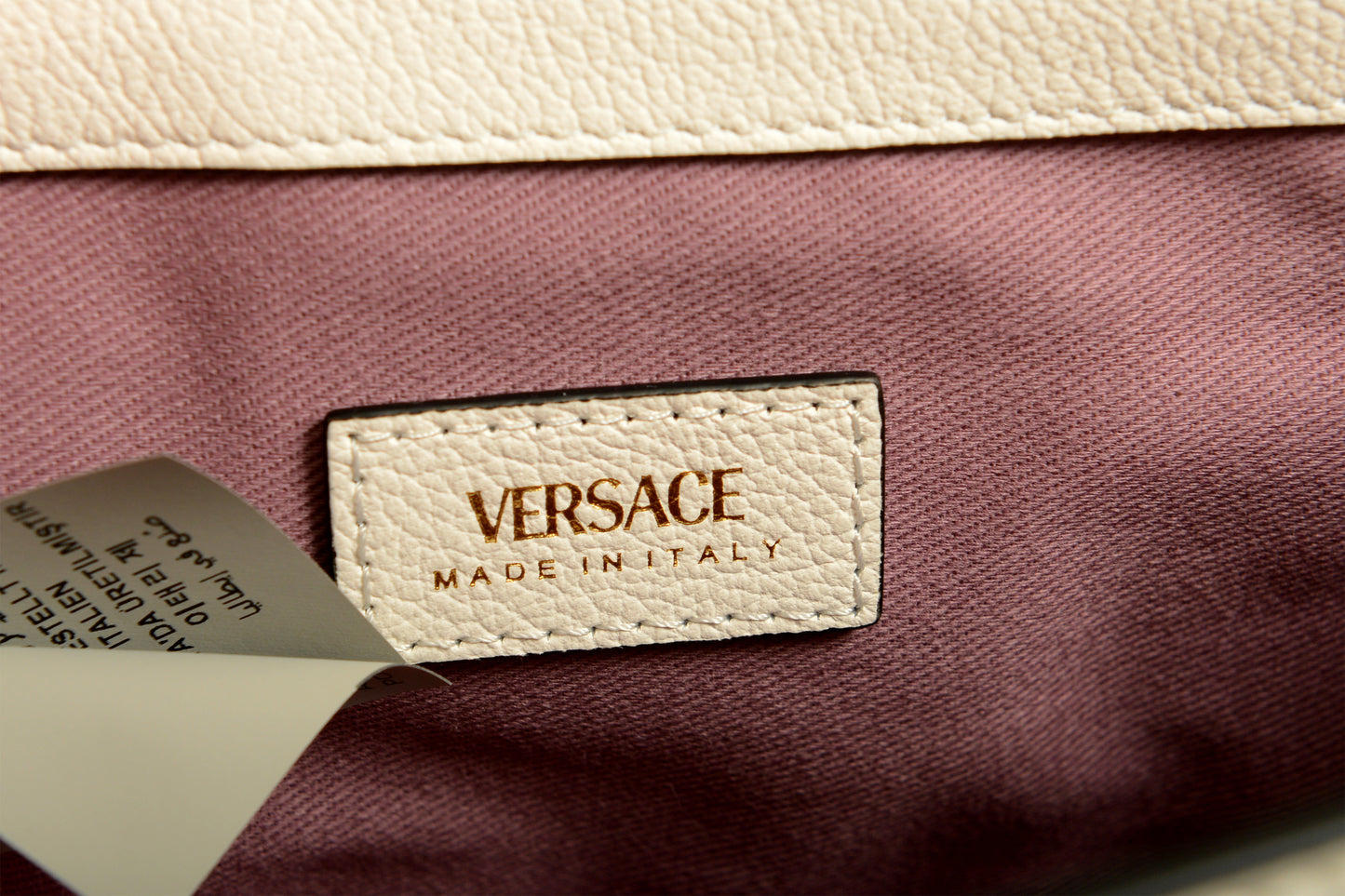 Versace Women's Grainy Leather Gold Medusa Half Moon Handbag Shoulder Bag