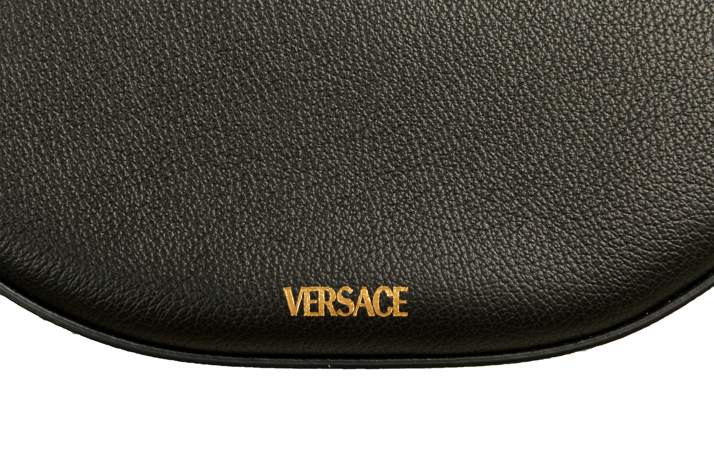 Versace Women's Grainy Leather Gold Medusa Half Moon Handbag Shoulder Bag
