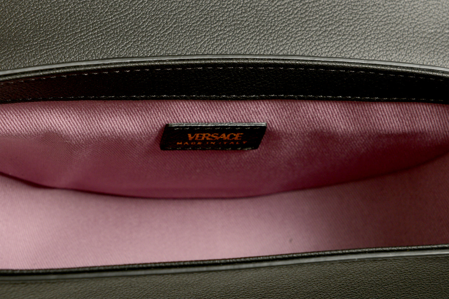 Versace Women's Grainy Leather Gold Medusa Half Moon Handbag Shoulder Bag