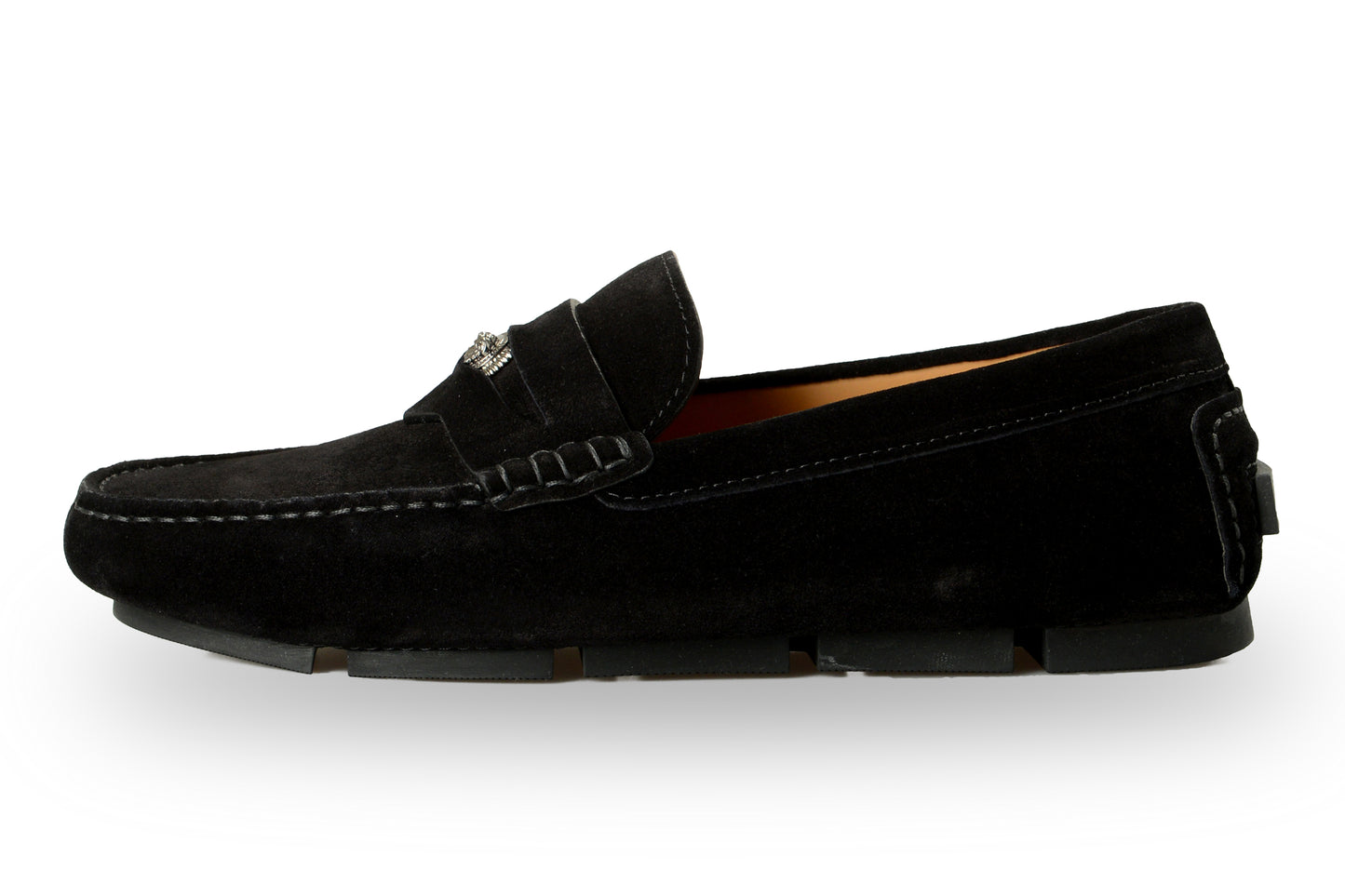 Versace Men's 100%Suede Leather Medusa Driver Loafers Shoes US 10.5 IT 43.5