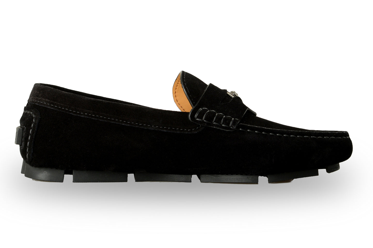Versace Men's 100%Suede Leather Medusa Driver Loafers Shoes US 10.5 IT 43.5