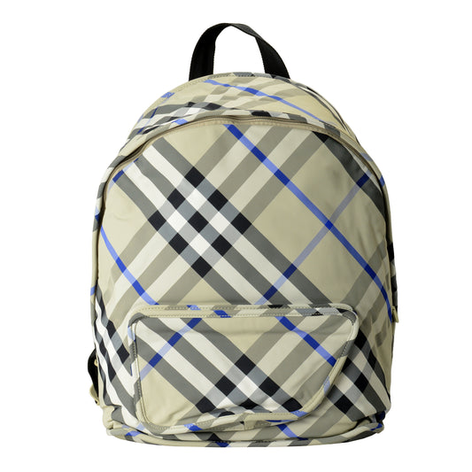 Burberry Unisex "Shield Backpack" Lichen Plaid Backpack Bag