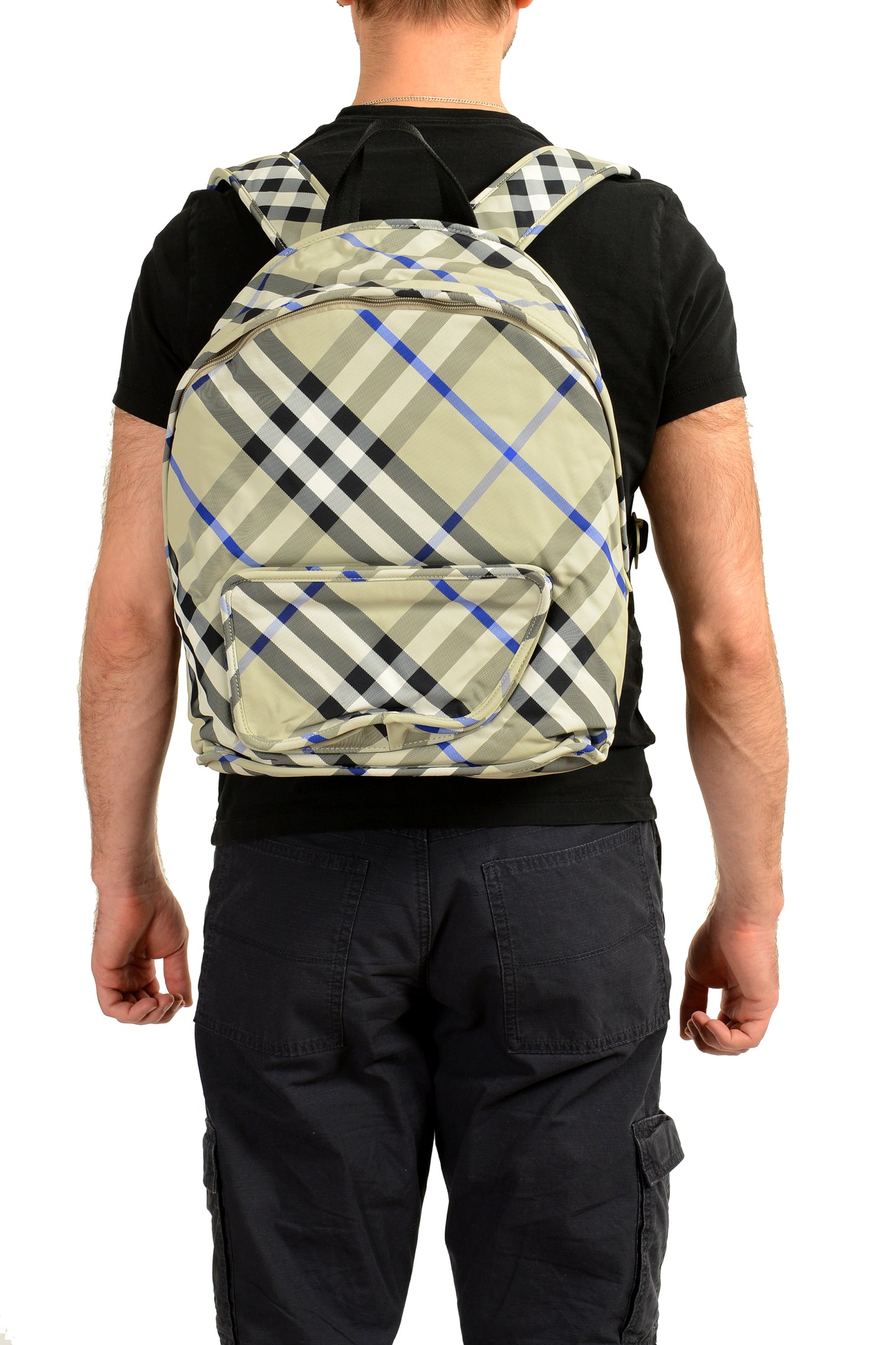 Burberry Unisex "Shield Backpack" Lichen Plaid Backpack Bag