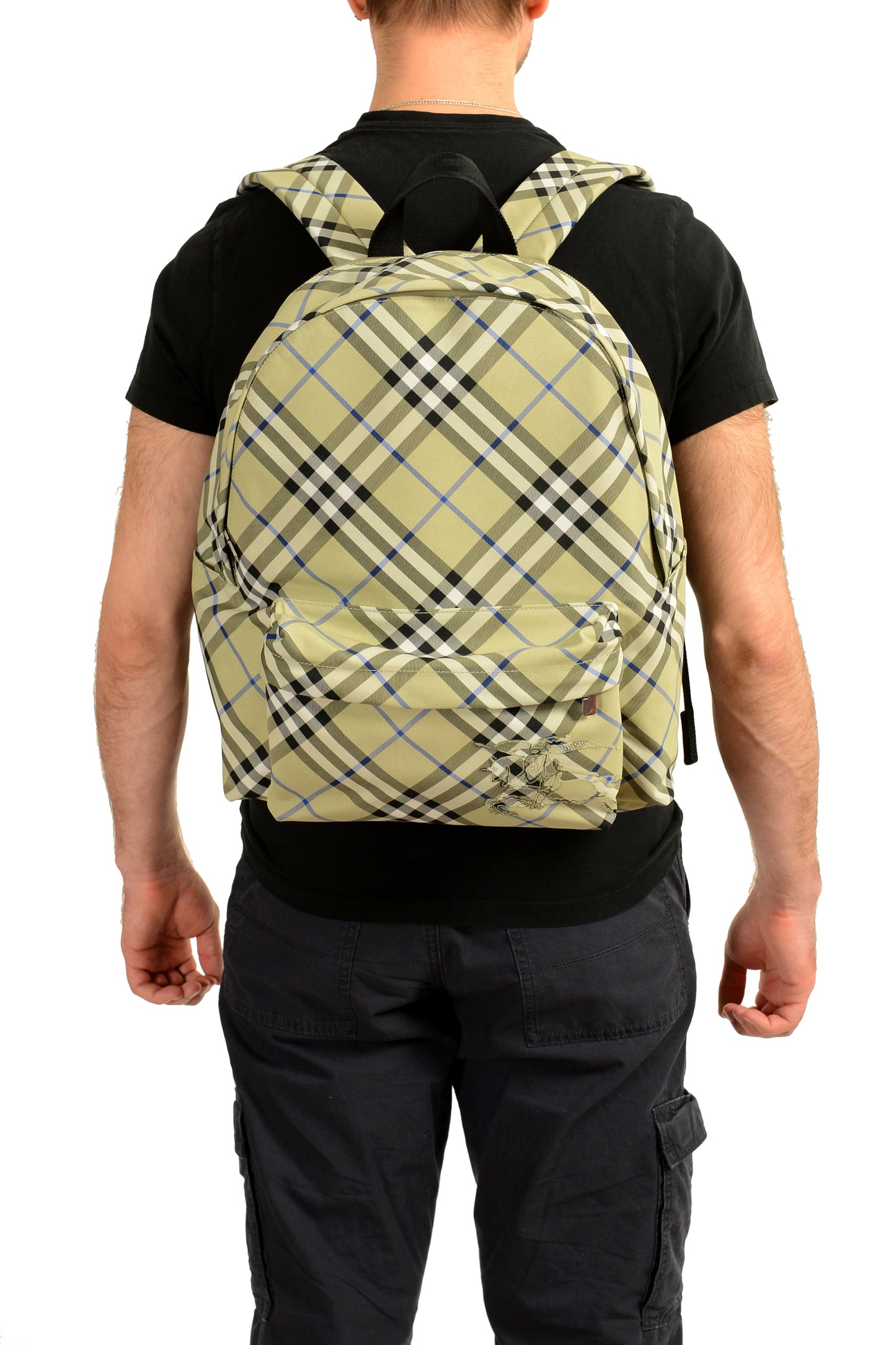 Burberry Unisex "Classic Checkered Backpack" Lichen Plaid Backpack Bag
