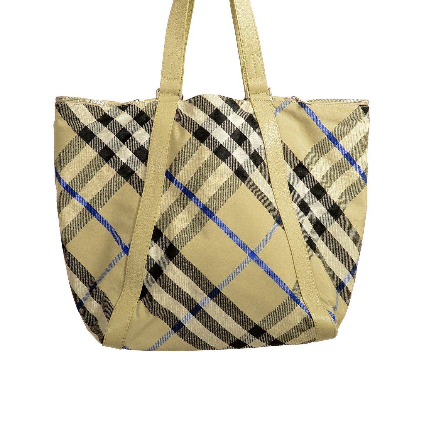 Burberry Unisex "Field Tote" Lichen Plaid Handbag Shoulder Tote Bag