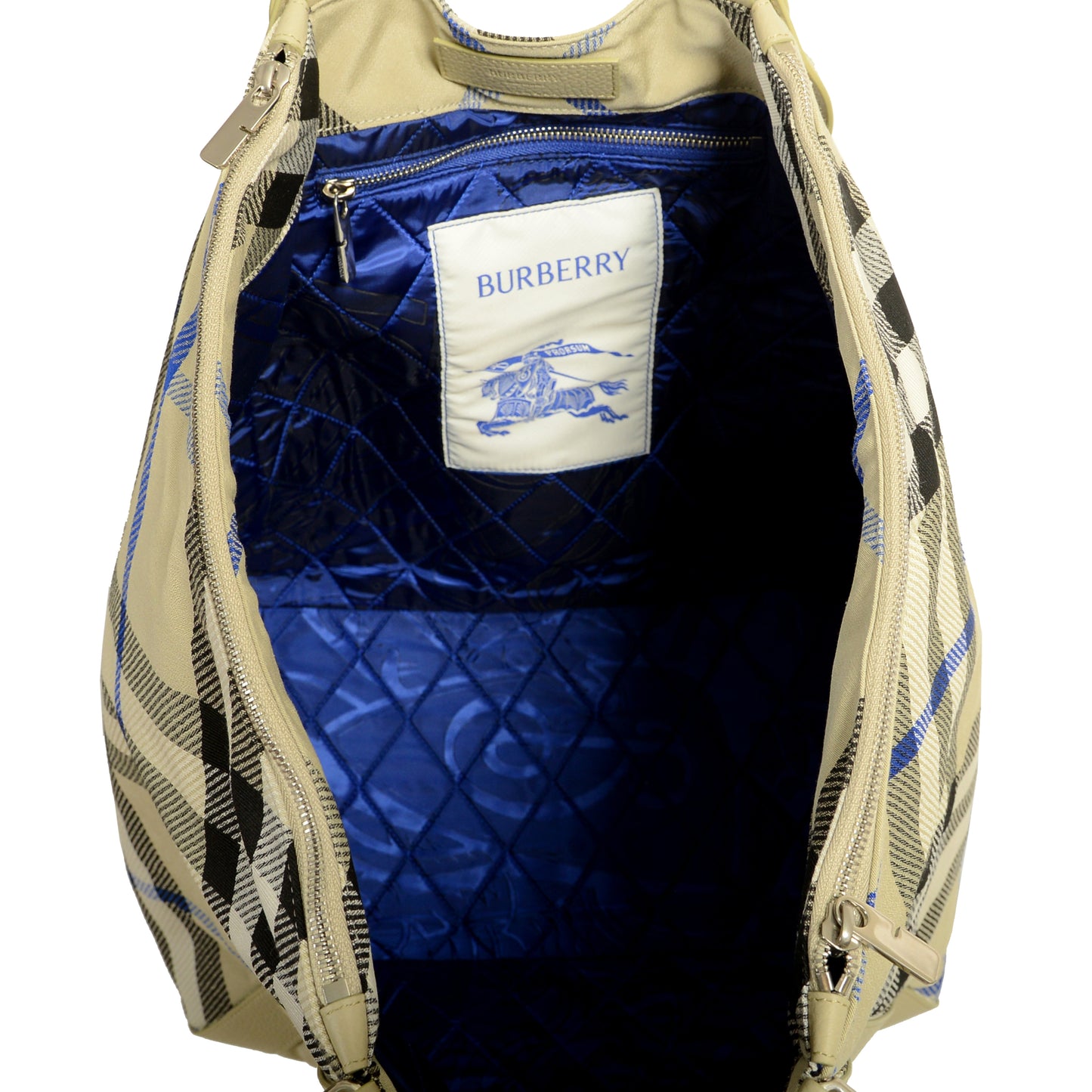 Burberry Unisex "Field Tote" Lichen Plaid Handbag Shoulder Tote Bag