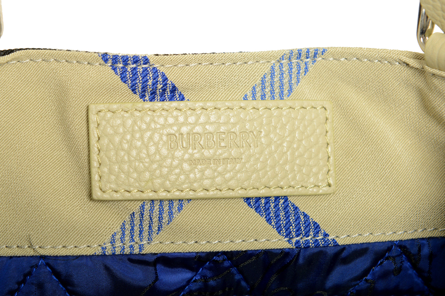 Burberry Unisex "Field Tote" Lichen Plaid Handbag Shoulder Tote Bag