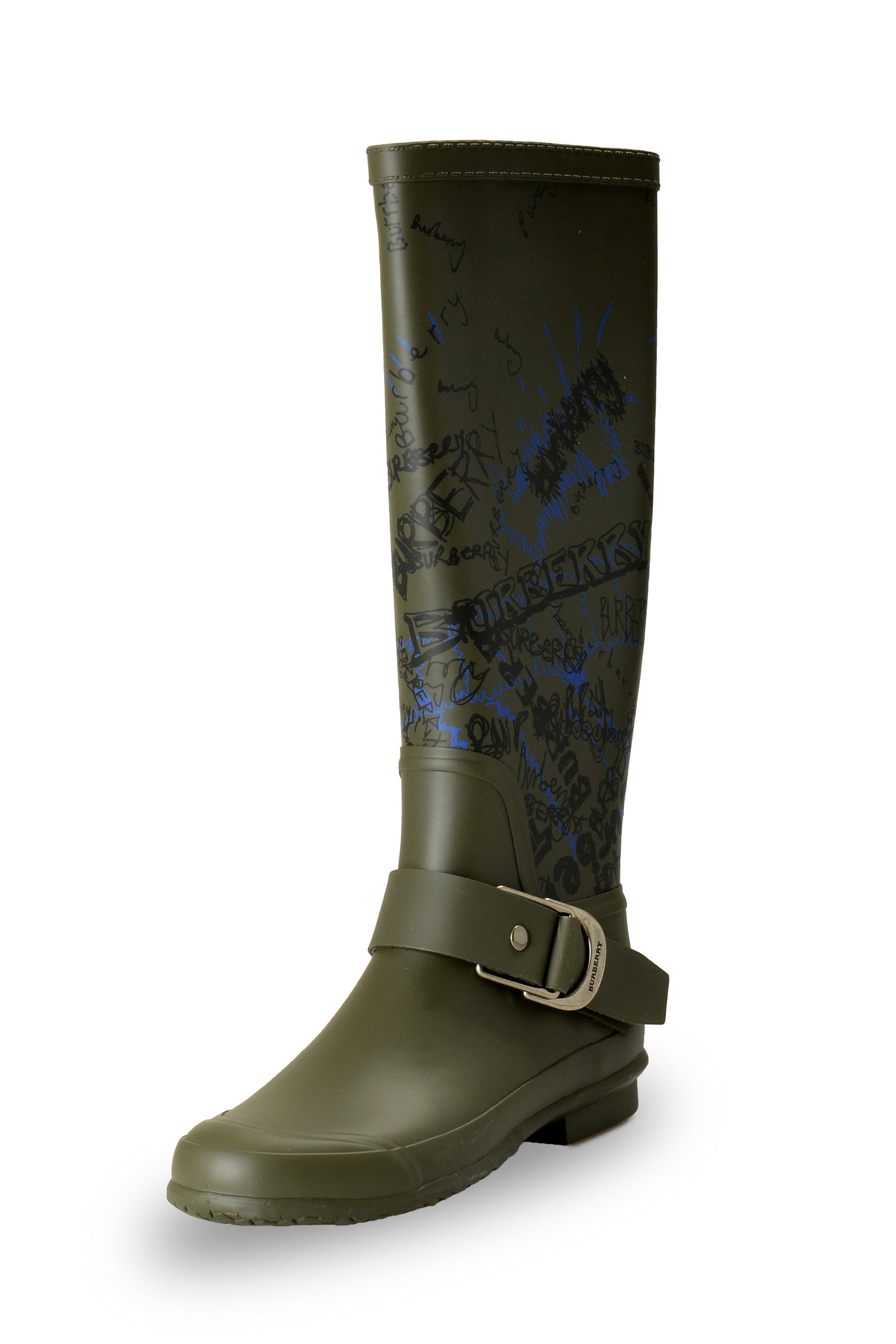 Burberry Women's "Wellington boots" Military Green Rain Boots Shoes US 6 EUR 36