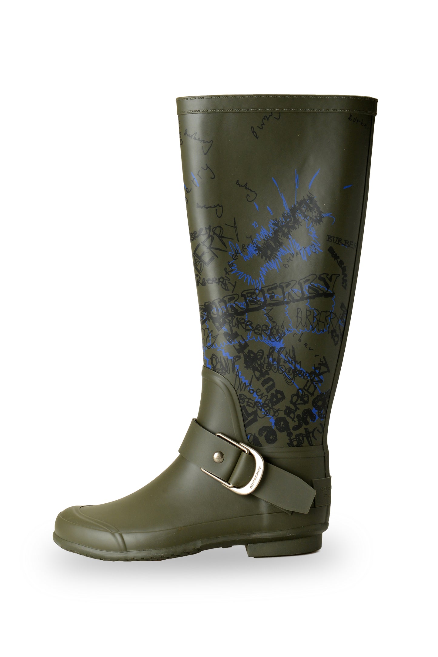 Burberry Women's "Wellington boots" Military Green Rain Boots Shoes US 6 EUR 36