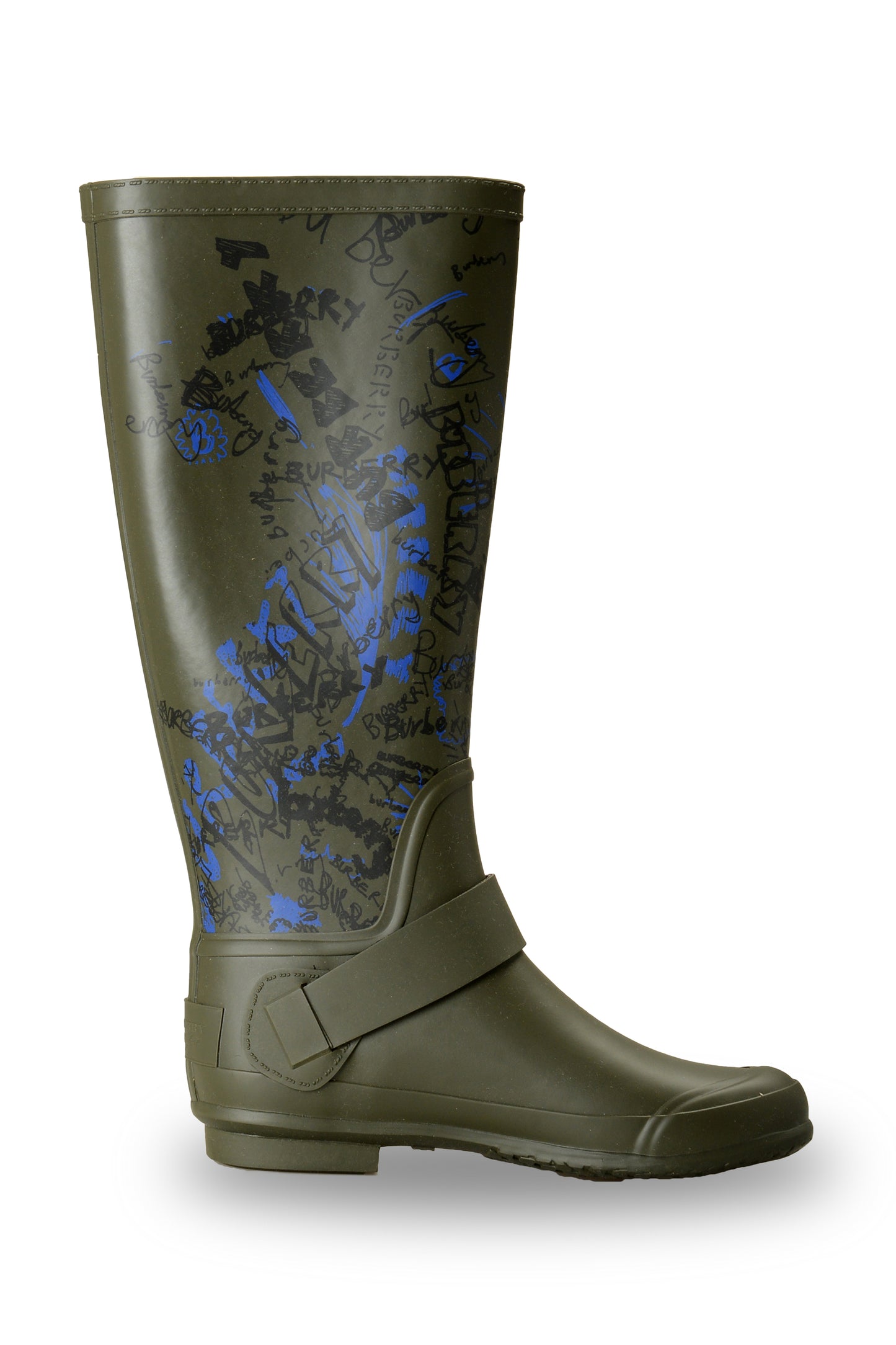 Burberry Women's "Wellington boots" Military Green Rain Boots Shoes US 6 EUR 36