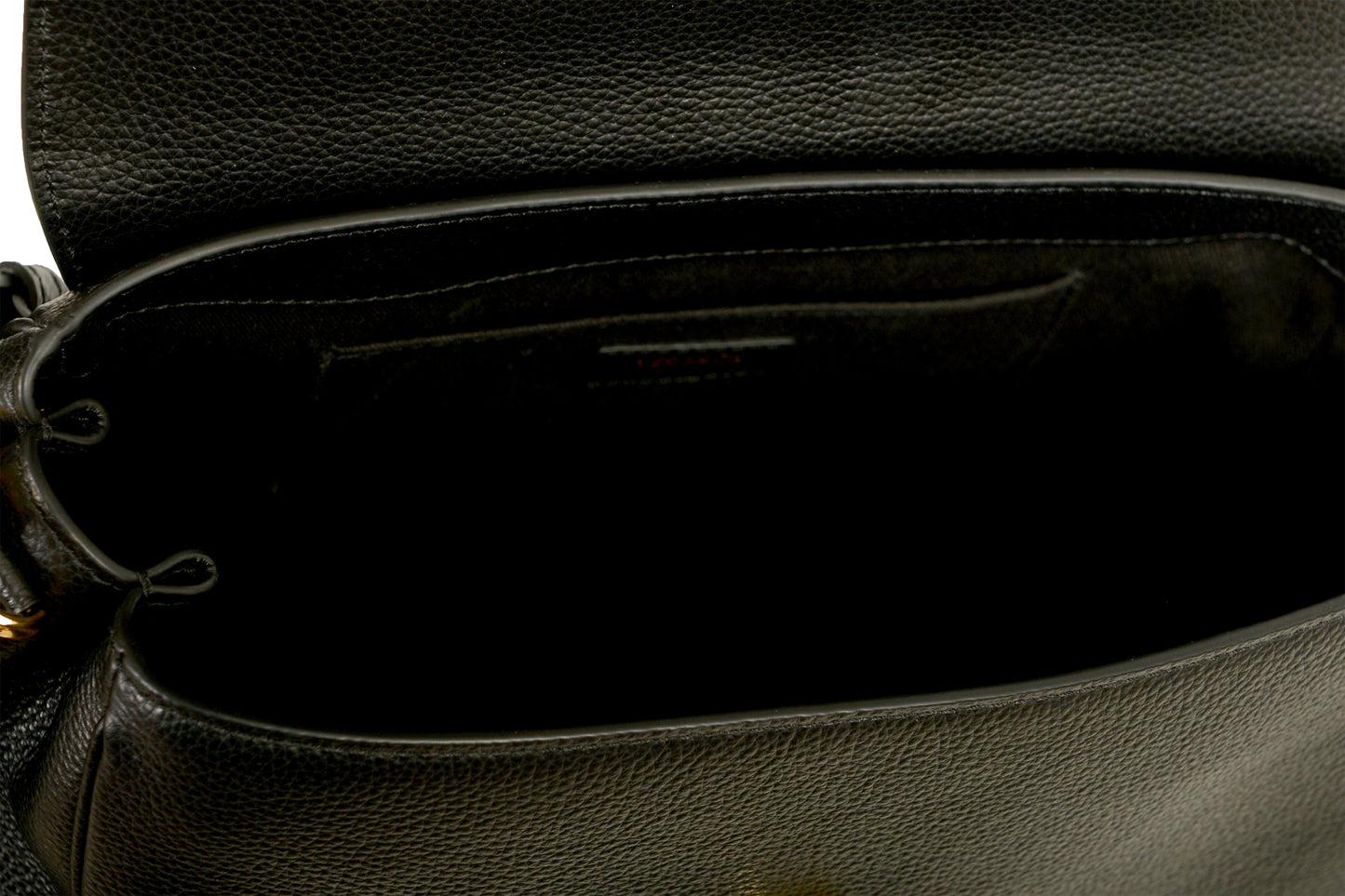 Versace Women's Black Grainy Leather Gold V Logo Satchel Handbag Shoulder Bag