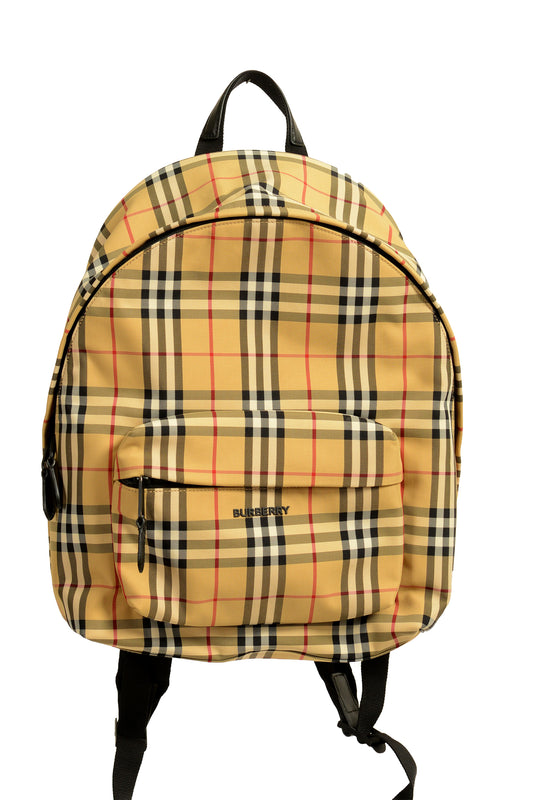 Burberry Unisex "ML Jett YYN" Archive Beige Large Plaid Backpack Bag