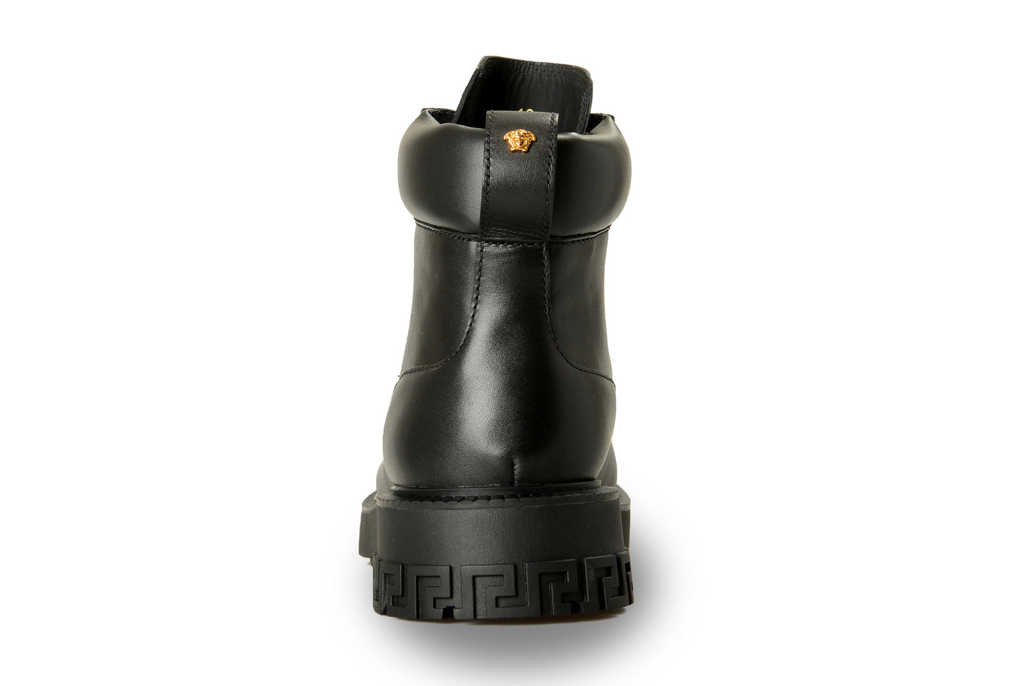 Versace Men's Black Leather Lace Up Boots Shoes US 8 IT 41