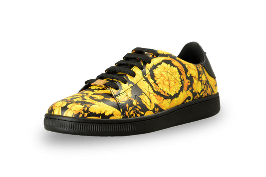 Versace Men's Baroque Signature Print 100% Leather Sneakers Shoes US 10 IT 43