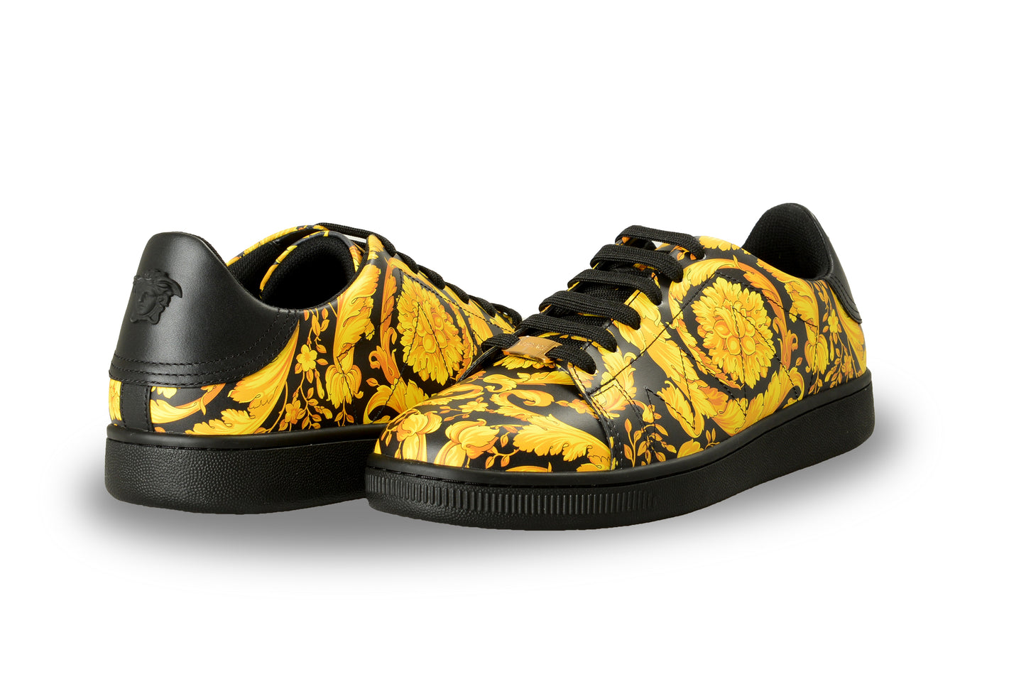 Versace Men's Baroque Signature Print 100% Leather Sneakers Shoes US 10 IT 43