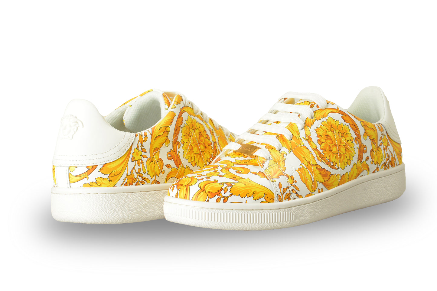 Versace Men's Baroque Signature Print 100% Leather Sneakers Shoes US 9 IT 42